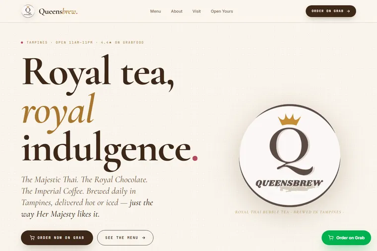 Queensbrew — Singapore Thai tea brand site